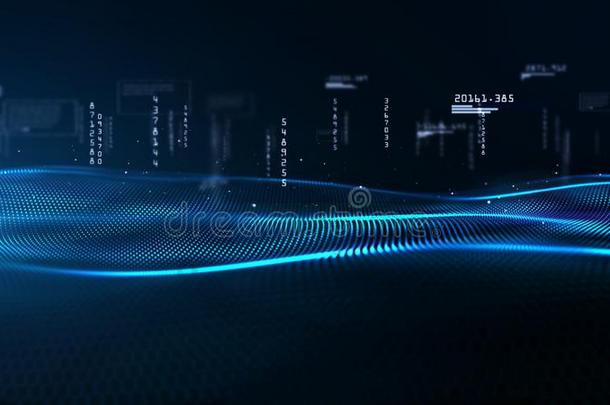 数字的微粒波浪和数字的资料,数字的通讯、信息空间背