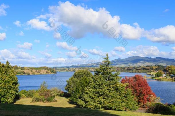湖<strong>地毯</strong>,新的西兰岛,采用秋