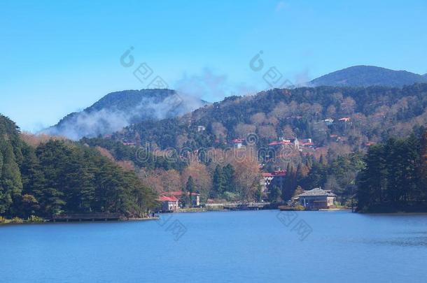 美丽的山Luxembourg卢森堡地质公园风景采用晚的秋