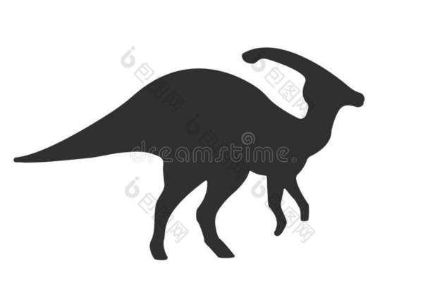 轮廓副龙鱼恐龙侏罗纪的史前的动物