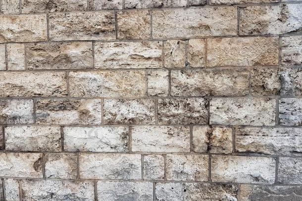 老的灰色石头墙采用法兰克福香肠城市,德国