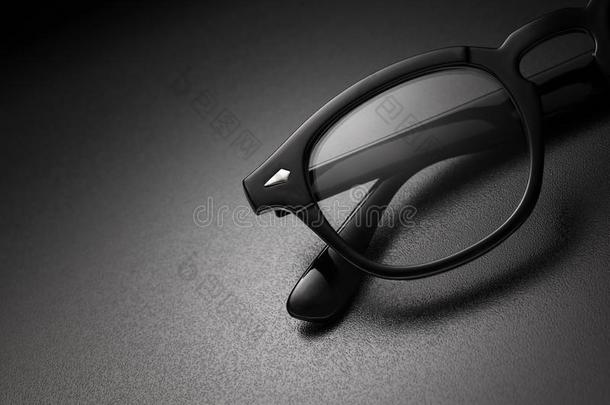 黑的塑料制品眼睛眼镜和复制品空间