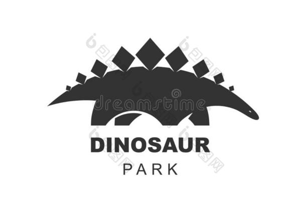 剑龙恐龙矢量标识设计元素.侏罗纪的公园wickets三柱门