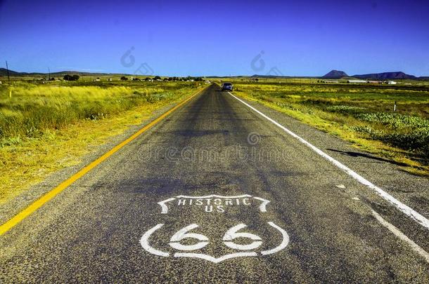 在历史上重要的路<strong>66</strong>在近处塞林曼亚利桑那州,美利坚合众国.
