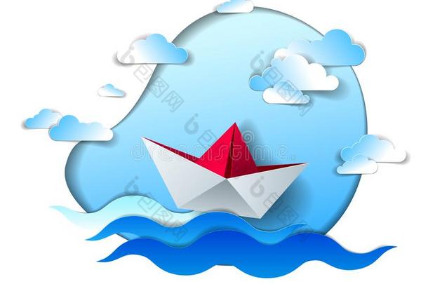 纸船游泳采用海波,折纸手工折叠的玩具小船弗洛蒂
