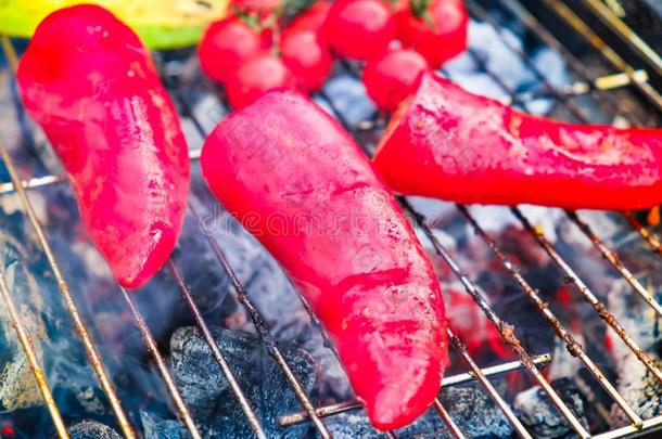 蔬菜烧烤腌泡汁barbecue吃烤烧肉的野餐健康的,格子营火