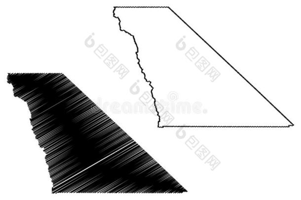 英约县,美国加州地图矢量
