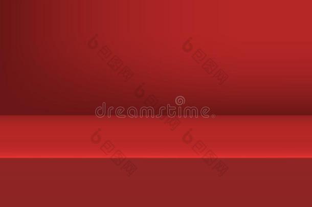 空的工作室红色的背景为产品展览和复制品空间.