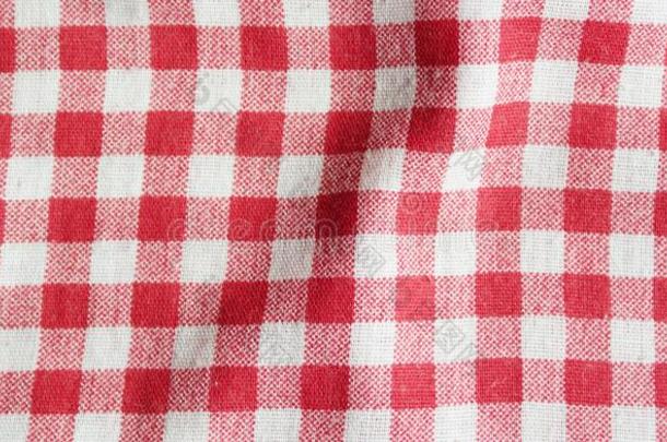 红色的亚麻布野餐郊游桌布.质地关于多变的野餐郊游毛毯