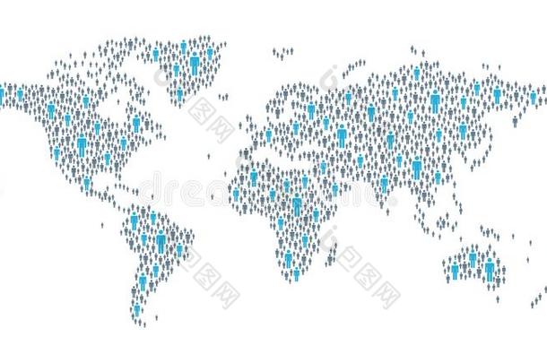 世界地图-全球的人连接