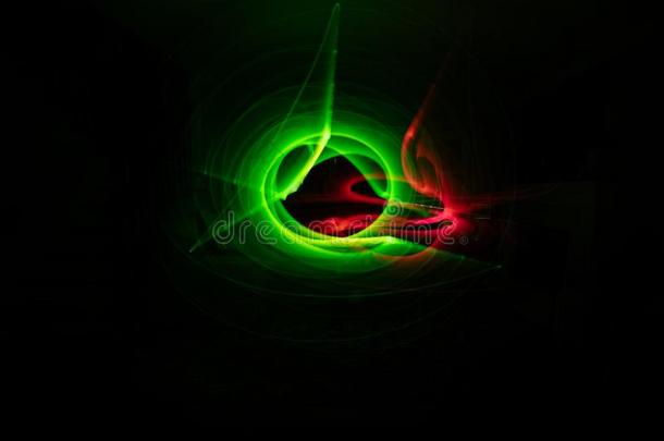 冷静的绿色的和红色的氖光运动为背景