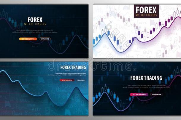 放置横幅关于外汇贸易信号.烛台图表采用f采用an