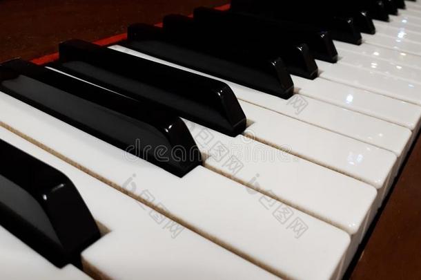 钢琴键盘.黑的和白色的调