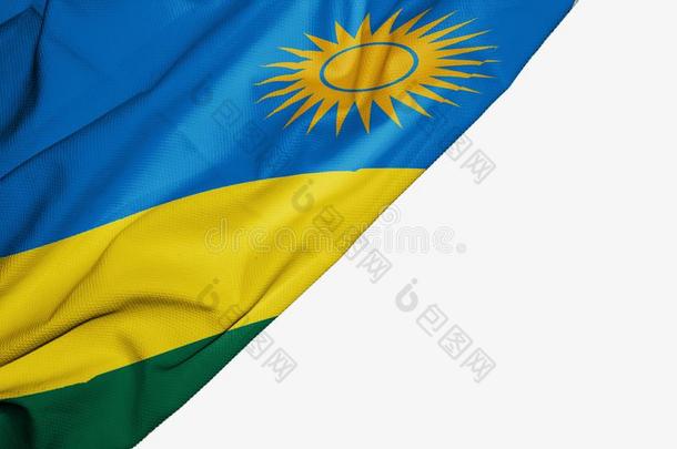 卢旺达旗关于织物和共空间为你的文本向白色的背