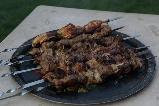 猪肉烤腌羊肉串向串肉扦.猪肉串肉扦