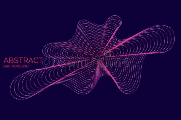 矢量抽象的背景和动态的波,线条和微粒