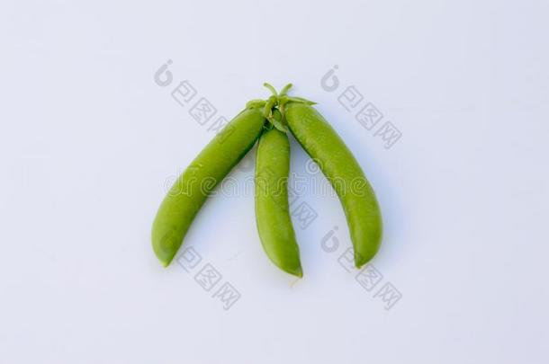 豌豆荚和绿色的豌豆