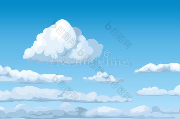 云景蓝色和煦的：照到阳光的天云松软的积云大气举起