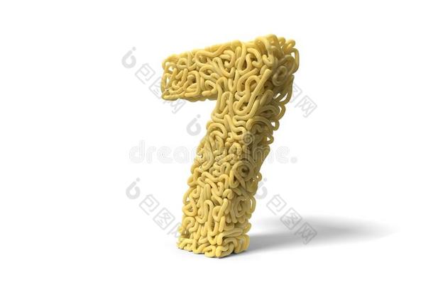 面条采用形状关于数字7.有卷发的意大利面条为cook采用g.3英语字母表中的第四个字母不好的