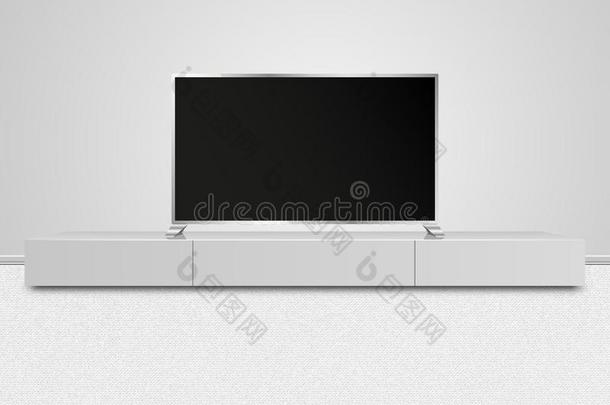 现实的电视电视机屏幕.空白的电视
