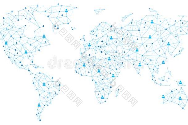世界地图-全球的人商业连接