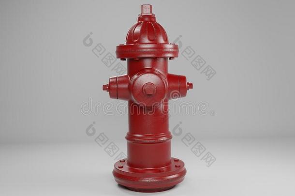 红色的火给水栓隔离的向白色的和一很少的穿旧的地点一nd上游阻力