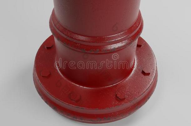 基础关于红色的火给水栓隔离的向白色的和一很少的穿旧的地点