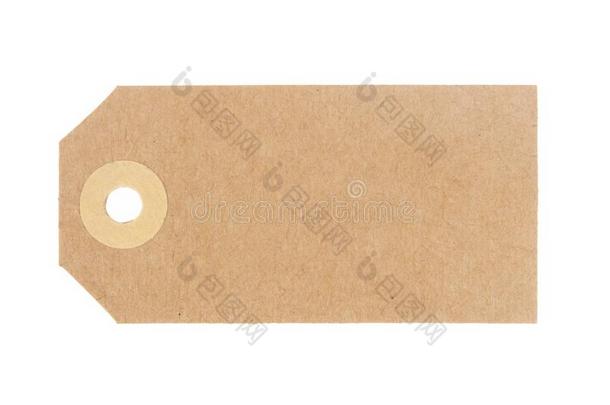 空白的行李加标签于,标签.传统的棕色的卡纸板.隔离的