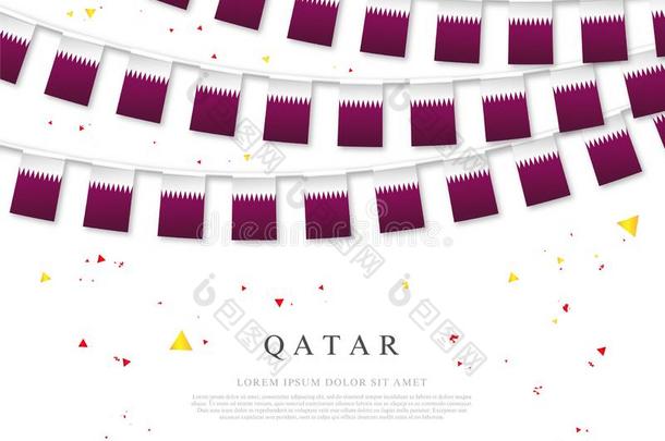 花环关于卡塔尔人旗.卡塔尔独立一天