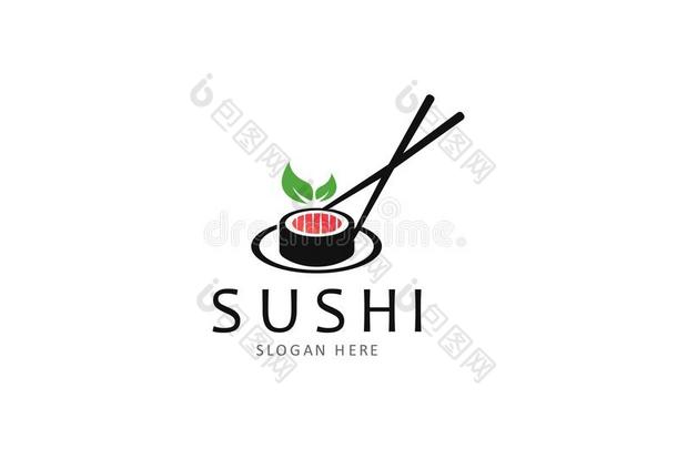 寿司标识样板<strong>矢量</strong>偶像为日本人食物说明