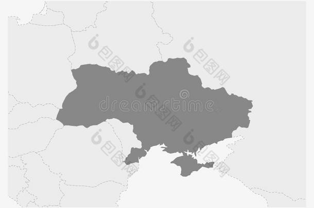 地图关于欧洲和突出的乌克兰地图
