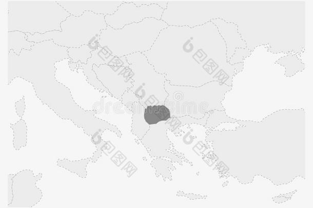 地图关于欧洲和突出的马其顿王国地图