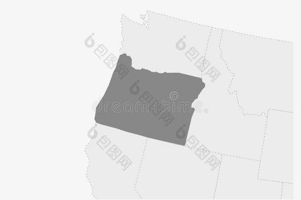 地图关于美利坚合众国和突出的俄勒冈州国家地图