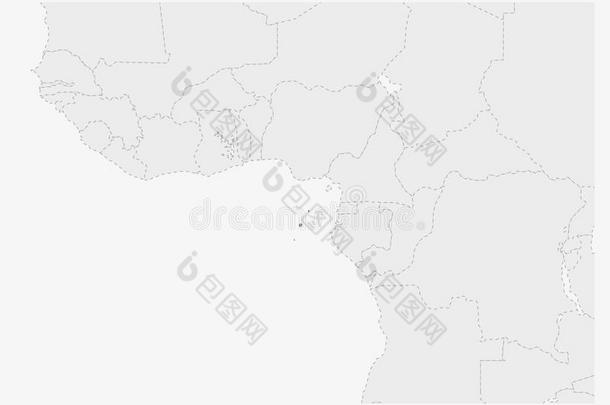 地图关于非洲和突出的SaoPaulo圣保罗册和普林西比岛地图