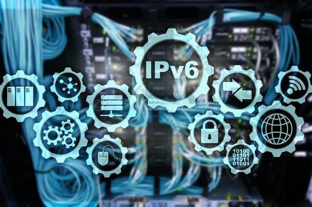 ipv公司6互联网礼仪向服务器房间背景.商业technique技术