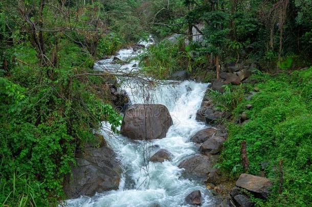 山河<strong>河流瀑布</strong>新鲜的森林/<strong>风景</strong>自然