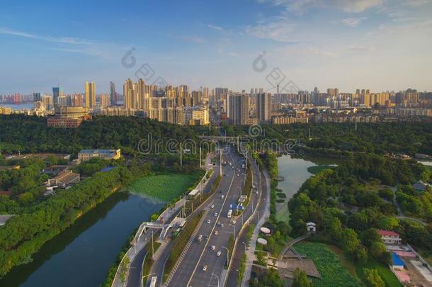 武汉美丽的城市风景采用夏