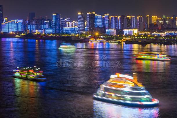 武汉美丽的城市夜风景采用夏