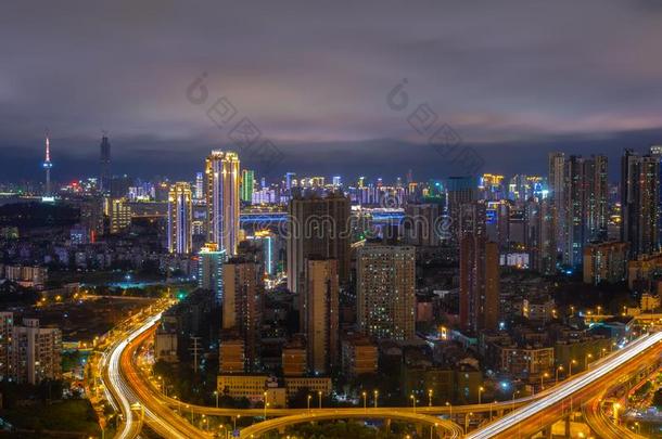 武汉美丽的城市夜风景采用夏