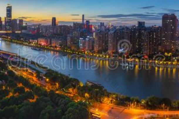 武汉美丽的城市夜风景采用夏