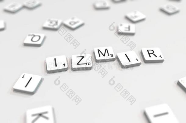 制造伊兹密尔城市名字和乱摸信瓦片.编辑的3英语字母表中的第四个字母