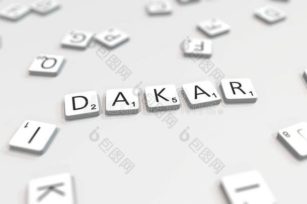 制造达喀尔城市名字和乱摸信瓦片.编辑的3英语字母表中的第四个字母