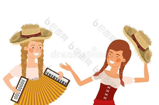 农场主女人和音乐的器具