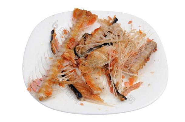 热的熏制的鲑鱼浪费饰件-骨骼和散热片同样地低的价钱
