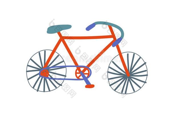 路自行车,城市自行车漫画矢量说明