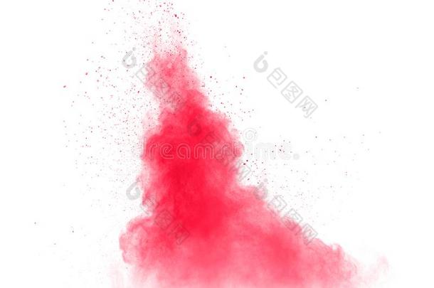 抽象的红色的灰尘splatte红色的向白色的背景.红色的粉export输出