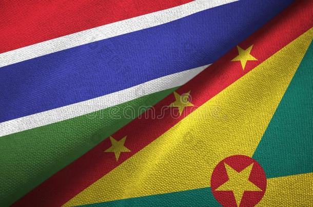 冈比亚和<strong>格林纳达</strong>两个旗纺织品布,织物质地