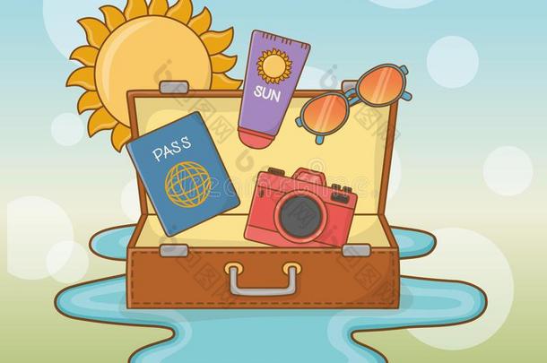 手提箱袋和旅行假期物料项目