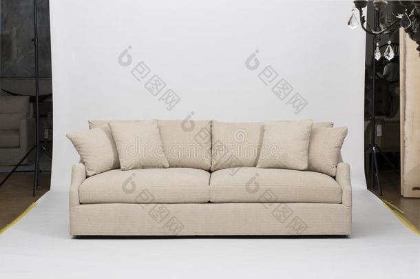 光粉红色的沙发/沙发床,克里斯汀光灰色双人座沙发,白色的一