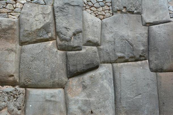 古代的石头质地背景墙采用秘鲁